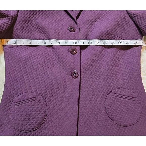 Bill Blass Skirt Suit Womens Violet Quilted Circle Pockets 10 Purple NWT Vintage - Picture 5 of 16